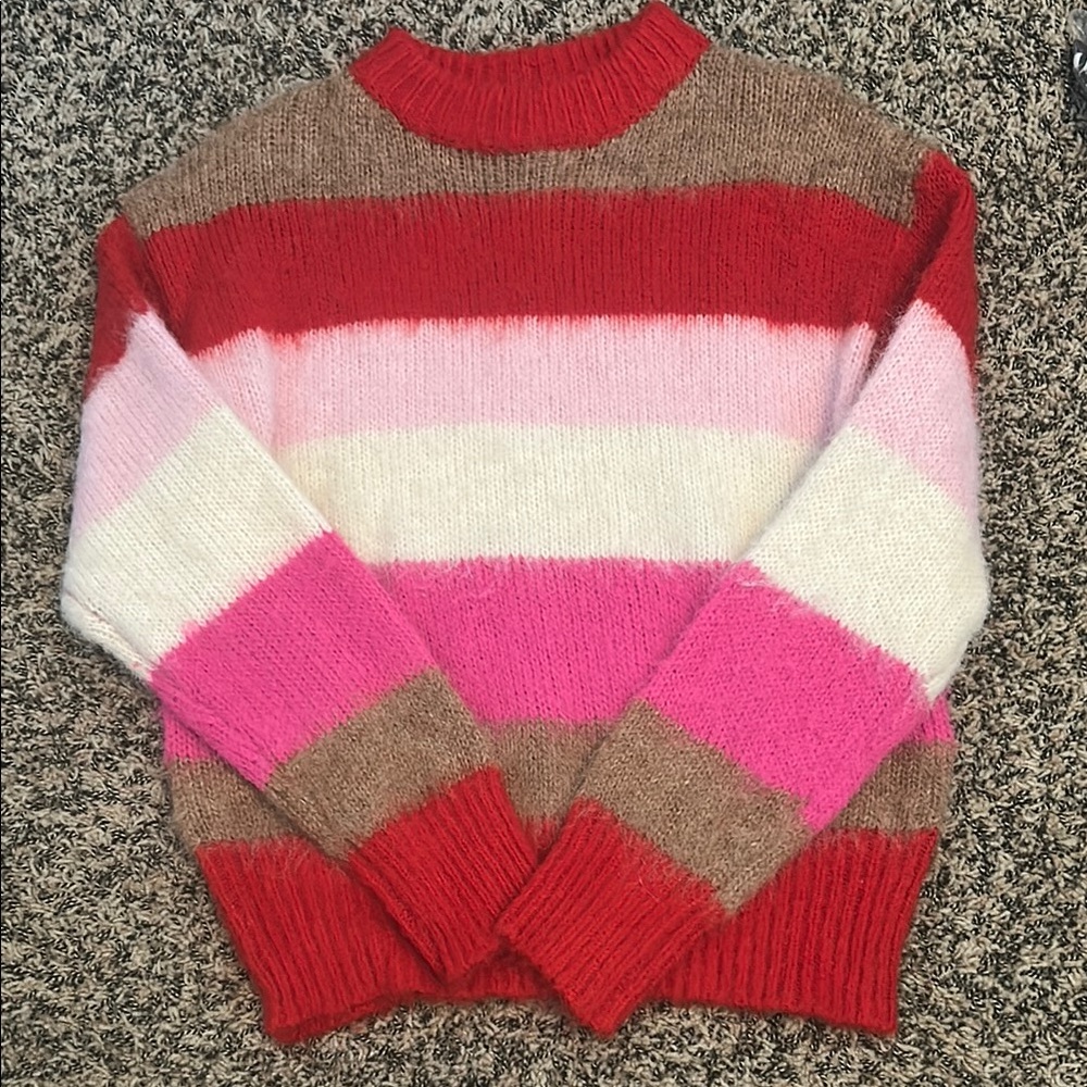 NWT Striped Red and Pink Women's Sweater